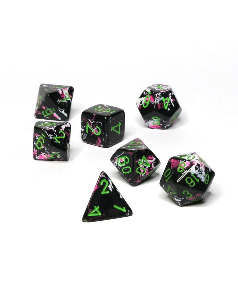 Paint Splatter Polyhedral Dice - Set of 7