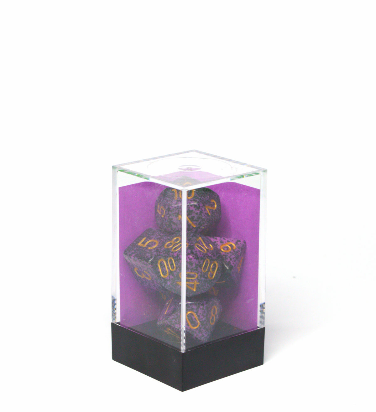 Purple Speckled Polyhedral Dice - Set of 7